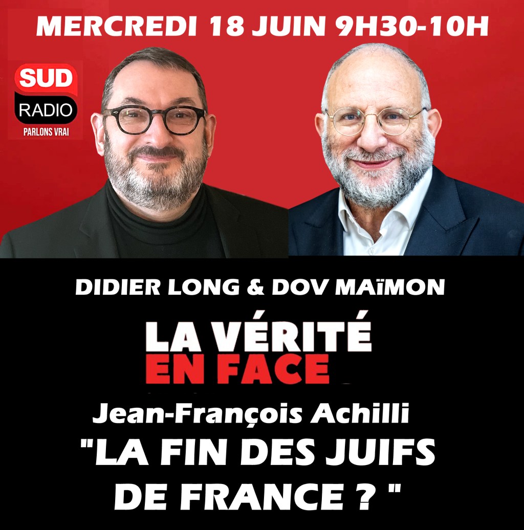 Mardi 18 juin 9h30 sur SUD RADIO : la vérité en&nbsp;face